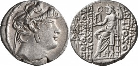 SELEUKID KINGS OF SYRIA. Antiochos X Eusebes Philopator, circa 95-92 BC. Tetradrachm (Silver, 26 mm, 14.83 g, 1 h), Antiochia on the Orontes, 94. Diad...
