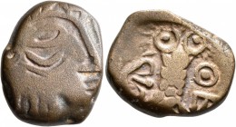 ARABIA, Northwestern. Lihyan. Circa 2nd-1st centuries BC. 'Tetradrachm' (Bronze, 21 mm, 10.77 g, 8 h), imitating Athens. Devolved head ot Athena to ri...