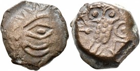 ARABIA, Northwestern. Lihyan. Circa 2nd-1st centuries BC. 'Didrachm' (Bronze, 17 mm, 6.80 g, 7 h), imitating Athens. Devolved head ot Athena to right....