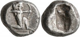 PERSIA, Achaemenid Empire. Time of Darios I to Xerxes I, circa 505-480 BC. Siglos (Silver, 14 mm, 5.30 g), Sardes or subsidiary mint. Persian king or ...