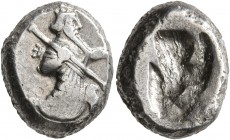 PERSIA, Achaemenid Empire. Time of Darios I to Xerxes II, circa 485-420 BC. Siglos (Silver, 16 mm, 5.56 g), Sardes or subsidiary mint. Persian king or...