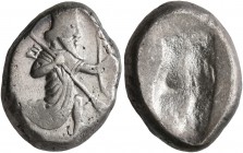 PERSIA, Achaemenid Empire. Time of Darios I to Xerxes II, circa 485-420 BC. Siglos (Silver, 17 mm, 5.53 g), Sardes or subsidiary mint. Persian king or...