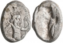 PERSIA, Achaemenid Empire. Time of Xerxes II to Artaxerxes II, circa 420-375 BC. Siglos (Silver, 17 mm, 5.49 g), Sardes or subsidiary mint. Persian ki...