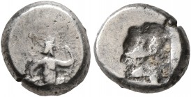 PERSIA, Achaemenid Empire. Time of Artaxerxes II to Artaxerxes III, circa 375-340 BC. 1/4 Siglos (Silver, 9 mm, 1.35 g), Sardes or subsidiary mint. Pe...
