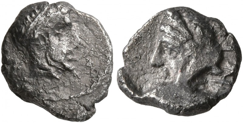 SAMARIA. Circa 375-333 BC. Obol (Silver, 10 mm, 0.52 g, 11 h). Laureate head of ...
