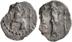 SAMARIA. 'Middle Levantine' Series. Circa 375-333 BC. Hemiobol (Silver, 10 mm, 0.35 g, 5 h), Bedyehibel (or Beruhibel). The Persian Great King seated ...