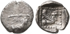 SAMARIA. 'Middle Levantine' Series. Circa 375-333 BC. Hemiobol (Silver, 6 mm, 0.26 g). Bridled horse walking to right; above, &#67667;&#67657; ('dy' i...