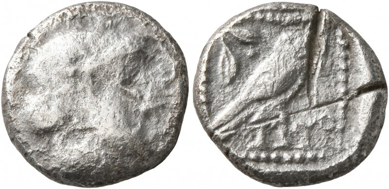 PHILISTIA (PALESTINE). Gaza. Mid 5th century-333 BC. Drachm (Silver, 14 mm, 3.68...