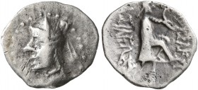 KINGS OF PARTHIA. Phriapatios to Mithradates I, circa 185-132 BC. Obol (Silver, 12 mm, 0.59 g, 12 h), Hekatompylos. Draped bust to left, wearing bashl...