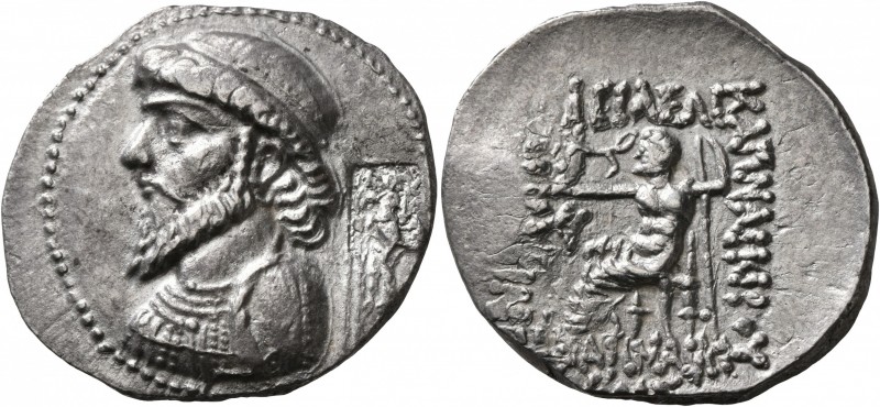 KINGS OF ELYMAIS. Kamnaskires IV, circa 63/2-54/3 BC. Tetradrachm (Silver, 33 mm...