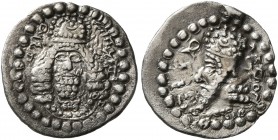 SASANIAN KINGS. Ardashir I, as king of Persis, 205/6-223/4. Obol (Silver, 12 mm, 0.54 g, 9 h), Mint A (Stakhr). BGY 'RTHŠTR MLKA ('God' Ardashir, King...