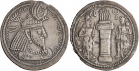 SASANIAN KINGS. Narseh, 293-303. Drachm (Silver, 27 mm, 3.71 g, 4 h), Style A (Ktesiphon). MZDYSN BGY NRSHY MRKAN MRKA 'YR'N MNW CTRY MN YZD'N ( ('Wor...