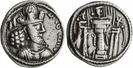 SASANIAN KINGS. Shahpur II, 309-379. Drachm (Silver, 21 mm, 4.00 g, 3 h), Mint IX (Kabul), circa 320-379. Draped bust of Shahpur II to right, wearing ...