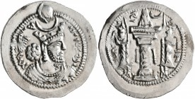 SASANIAN KINGS. Bahram V, 420-438. Drachm (Silver, 29 mm, 4.22 g, 3 h), GWL (Gurgan). MZDYSN BGY WLHL'N MLKAn MLKA ('Worshipper of Lord Mazda, 'God' W...