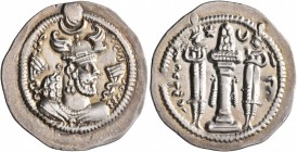 SASANIAN KINGS. Peroz I, 457/9-484. Drachm (Silver, 26 mm, 4.10 g, 4 h), LYW (Rew-Ardashir). KDY PYLWCY MLKAn MLKA ('King Peroz, King of Kings' in Pah...