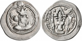 SASANIAN KINGS. Balash, 484-488. Drachm (Silver, 28 mm, 4.14 g, 3 h), AS (Asuristan). HWKD WLD'Š ('The good King Balash' in Pahlawi) Draped bust of Ba...