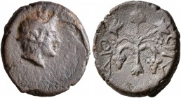 MOESIA INFERIOR. Dionysopolis. Circa 1st century BC. AE (Bronze, 16 mm, 3.20 g, 12 h). Head of Dionysos to right, wearing ivy wreath. Rev. ΔΙΟ - ΔΙΟ A...