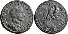 THRACE. Anchialus. Gordian III, 238-244. Medallion (Orichalcum, 36 mm, 33.50 g, 7 h). AΥT K M ANT ΓOPΔIANOC AΥΓ Laureate, draped and cuirassed bust of...