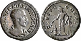 THRACE. Deultum. Maximus, Caesar, 235/6-238. AE (Orichalcum, 23 mm, 9.00 g, 1 h). G•IVL VER MAXIMVS CAES Bare-headed, draped and cuirassed bust of Max...