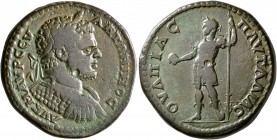 THRACE. Pautalia. Caracalla, 198-217. Tetrassarion (Bronze, 30 mm, 18.55 g, 1 h). AY K M AYP CЄY ANTΩNINOC Laureate and cuirassed bust of Caracalla to...