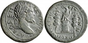 THRACE. Perinthus. Septimius Severus, 193-211. Tetrassarion (Bronze, 29 mm, 13.83 g, 12 h). AY K Λ CΕΠ CEYHPOC Π Laureate head of Septimius Severus to...