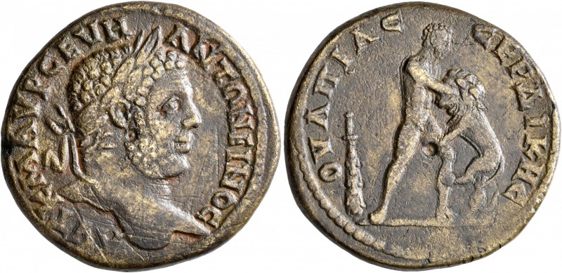 THRACE. Serdica. Caracalla, 198-217. Tetrassarion (Orichalcum, 31 mm, 17.00 g, 1...