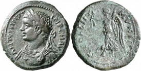 MACEDON. Stobi. Caracalla, 198-217. AE (Bronze, 28 mm, 13.54 g, 1 h). IMP C M AV ANTONINVS Laureate and cuirassed bust of Caracalla to left. Rev. MVNI...