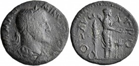 TROAS. Alexandria Troas. Maximinus I, 235-238. 'As' (Bronze, 24 mm, 5.88 g, 7 h). IMP MAXIMIN[VS PIVS] AV Laureate, draped and cuirassed bust of Maxim...
