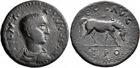 TROAS. Alexandria Troas. Maximus, Caesar, 235/6-238. 'As' (Bronze, 25 mm, 7.00 g, 7 h). IVL MAXIMVS CA[E] Bare-headed, draped and cuirassed bust of Ma...