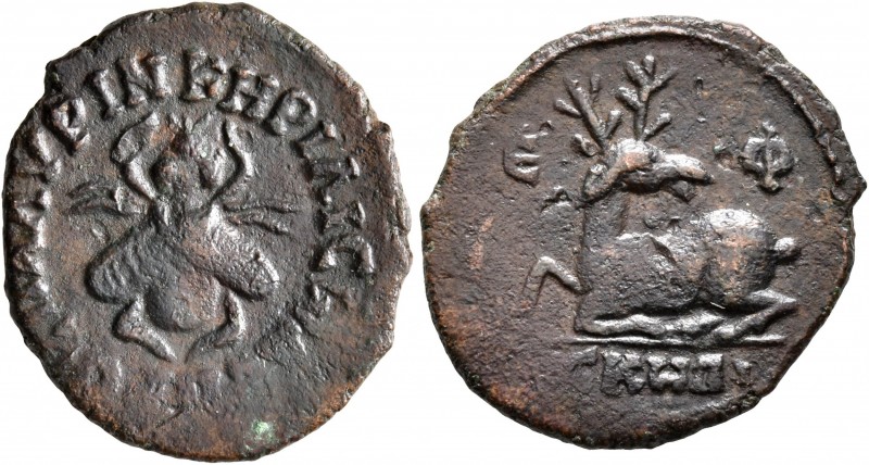 IONIA. Ephesus. Pseudo-autonomous issue. Tessera (Bronze, 21 mm, 3.60 g, 11 h), ...