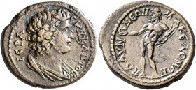 LYDIA. Blaundus. Pseudo-autonomous issue. Diassarion (Orichalcum, 24 mm, 7.84 g, 6 h), time of the Antonines, 138-192. IEPA CYNΚΛHTOC Draped bust of t...
