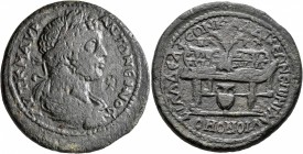 LYDIA. Philadelphia. Caracalla, 198-217. Medallion (Bronze, 39 mm, 35.35 g, 6 h), Homonoia with Laodicea ad Lycum, circa 211-217. AYT K M AYP ANTΩNЄIN...