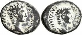 LYDIA. Sardis. Germanicus, with Drusus, Caesar, 15 BC-AD 19. Hemiassarion (Bronze, 17 mm, 2.39 g, 12 h). ΓΕΡΜΑΝΙΚΟΣ / ΚΑΙΣΑΡΕ[ΩΝ] Laureate head of Ger...