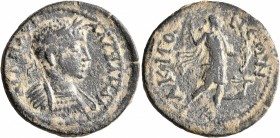 PHRYGIA. Acmoneia. Severus Alexander, 222-235. Triassarion (Bronze, 26 mm, 8.56 g, 7 h). ΑΥ Κ Μ ΑΥΡ ΑΛЄΞΑΝΔΡΟϹ Laureate and cuirassed bust of Severus ...