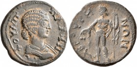 PHRYGIA. Bruzus. Plautilla, Augusta, 202-205. Assarion (Bronze, 21 mm, 5.54 g, 6 h). ΦOΥΛ Π ΠΛAΥTI Draped bust of Plautilla to right. Rev. BPOΥZHNΩN D...