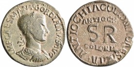 PISIDIA. Antiochia. Gordian III, 238-244. 'Sestertius' (Bronze, 33 mm, 20.25 g, 7 h). IMP CAES M ANT GORDIANVS AVG Laureate, draped and cuirassed bust...