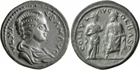 PISIDIA. Olbasa. Julia Maesa, Augusta, 218-224/5. Triassarion (Bronze, 26 mm, 8.38 g, 12 h). IVL MAESAM AVG Draped bust of Julia Maesa to right. Rev. ...