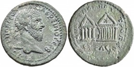 CILICIA. Anazarbus. Macrinus, 217-218. Triassarion (Bronze, 28 mm, 13.32 g, 7 h), CY 235 = 217. [AYT] K M OΠ CЄY MAKPЄINOC CЄB Laureate head of Macrin...
