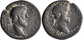 CILICIA. Epiphanea. Marcus Aurelius & Lucius Verus, 161-169. Triassarion (Bronze, 25 mm, 13.17 g, 1 h), CY 229 = 161/2. Α[YΤ] ΚΑΙ Λ Α[Υ]Ρ ΟΥΗΡΟϹ ϹЄΒ Θ...