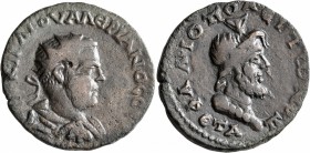 CILICIA. Flaviopolis-Flavias. Valerian I, 253-260. Hexassarion (Bronze, 31 mm, 14.64 g, 7 h), CY 181 = 253/4. [ΑΥΤ] K Π ΛI OYAΛЄPIANOC C[ЄB] Radiate, ...