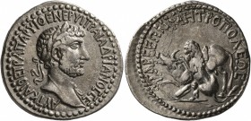 CILICIA. Tarsus. Hadrian, 117-138. Tridrachm (Silver, 28 mm, 10.33 g, 12 h). ΑΥΤ ΚΑΙ ΘΕ ΤΡΑ ΠΑΡ ΥΙ ΘΕ ΝΕΡ ΥΙ ΤΡΑΙ ΑΔΡΙΑΝΟϹ ϹE Laureate and draped bust...