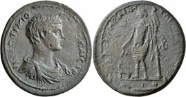 CILICIA. Tarsus. Geta, as Caesar, 198-209. Hexassarion (Bronze, 38 mm, 25.53 g, 5 h). Π CЄΠTIMIOC Γ[ЄTAC] KAICAP Bare-headed, draped and cuirassed bus...
