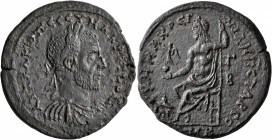 CILICIA. Tarsus. Macrinus, 217-218. Hexassarion (Bronze, 33 mm, 18.32 g, 1 h). ΑΥΤ ΚΑ Μ ΟΠЄ ΜΑΚΡЄΙΝΟC Laureate, draped and cuirassed bust of Macrinus ...