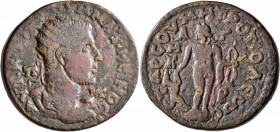 CILICIA. Tarsus. Maximinus I, 235-238. Hexassarion (Bronze, 36 mm, 28.16 g, 7 h). AYT•K•Γ IOY OYH MAΞIMЄINOC / Π - Π Laureate, draped and cuirassed bu...