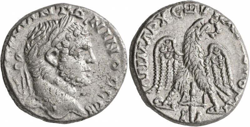 PHOENICIA. Ace-Ptolemais. Caracalla, 198-217. Tetradrachm (Silver, 25 mm, 11.79 ...