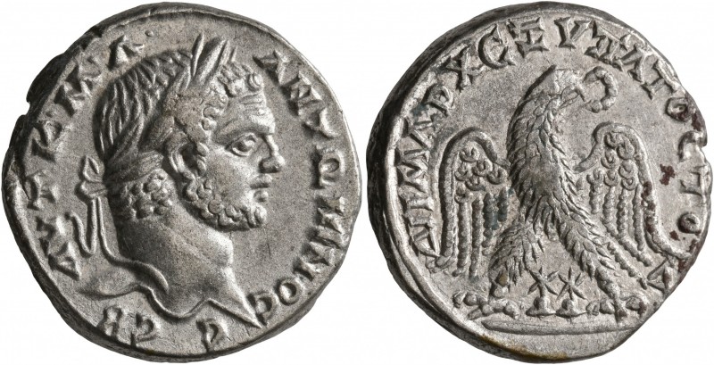 PHOENICIA. Ace-Ptolemais. Caracalla, 198-217. Tetradrachm (Silver, 26 mm, 14.47 ...