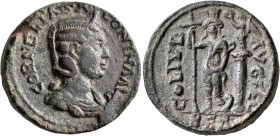 PHOENICIA. Berytus. Salonina, Augusta, 254-268. AE (Bronze, 27 mm, 17.20 g, 1 h). CORNELIA SALONINA AV[G] Draped bust of Salonina to right, wearing st...