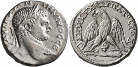 PHOENICIA. Tyre. Caracalla, 198-217. Tetradrachm (Silver, 26 mm, 12.50 g, 12 h), 213-217. ΑΥΤ ΚΑΙ ΑΝΤωΝΙΝΟC CЄ Laureate head of Caracalla to right. Re...