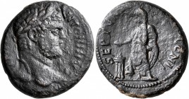 PHOENICIA. Tyre. Caracalla, 198-217. Diassarion (Bronze, 26 mm, 10.71 g, 6 h). [IMP M AVR] ANTONINVS Laureate head of Caracalla to right. Rev. SEPTVR[...