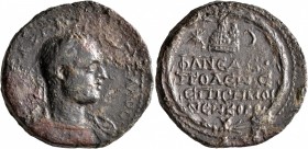 JUDAEA. Neapolis. Trebonianus Gallus, 251-253. AE (Bronze, 26 mm, 11.32 g, 1 h). [AΥT] KAI Γ [OΥI TΡЄB ΓA]ΛΛOC [CЄB] Laureate and cuirassed bust of Tr...